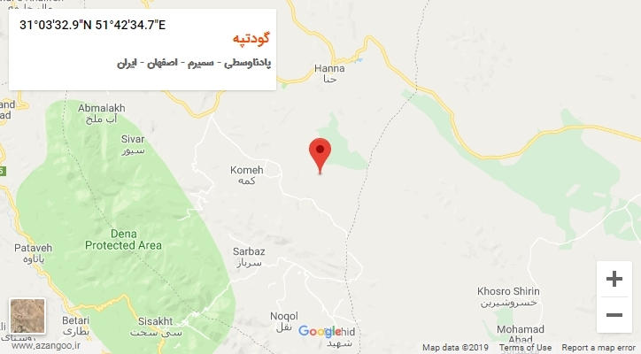 روستای گودتپه بر روی نقشه