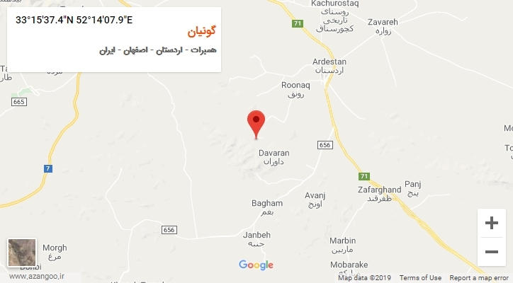 روستای گونیان بر روی نقشه