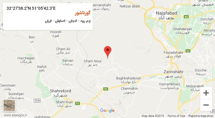 روستای گورناشور بر روی نقشه