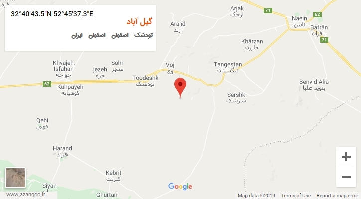 روستای گیل آباد بر روی نقشه