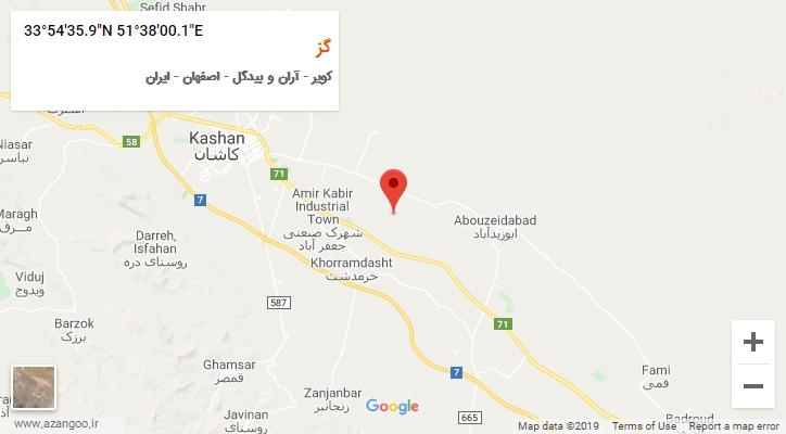 روستای گز بر روی نقشه