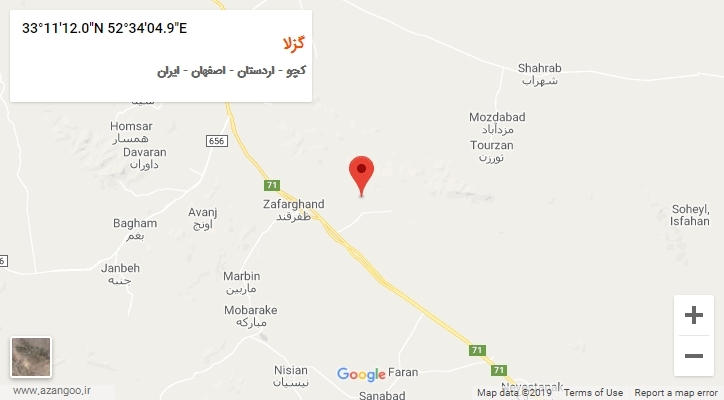 روستای گزلا بر روی نقشه