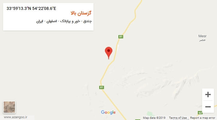 روستای گزستان بالا بر روی نقشه