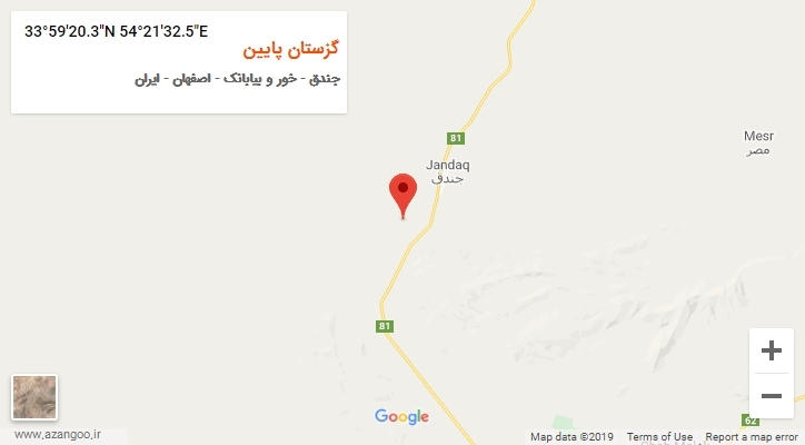 روستای گزستان پایین بر روی نقشه