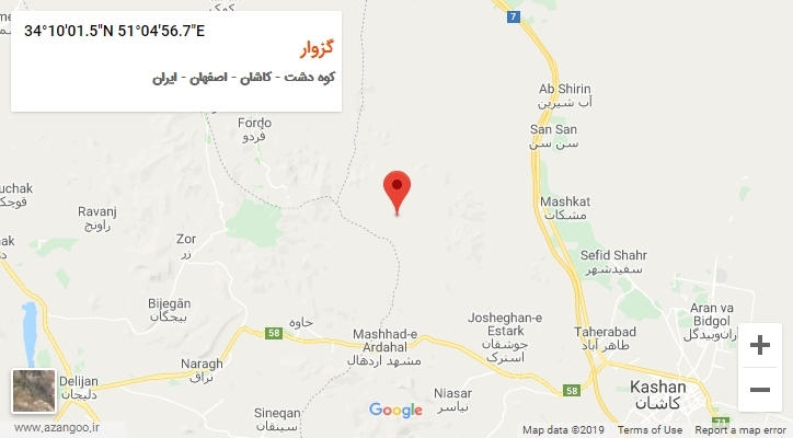 روستای گزوار بر روی نقشه