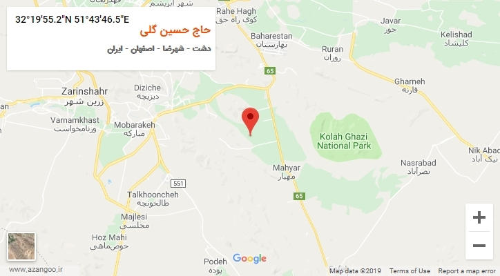 روستای حاج حسین گلی بر روی نقشه