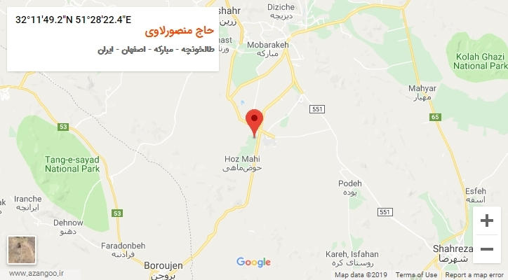 روستای حاج منصورلاوی بر روی نقشه