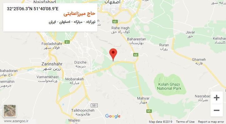 روستای حاج میرزاعنایتی بر روی نقشه