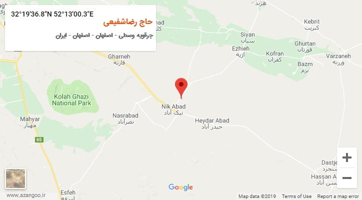 روستای حاج رضاشفیعی بر روی نقشه