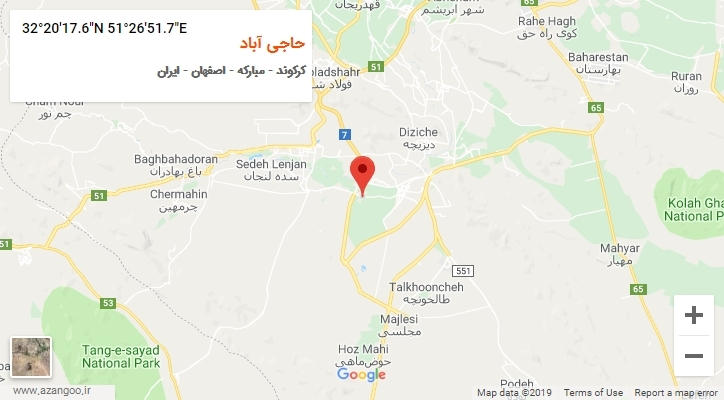 روستای حاجی آباد بر روی نقشه