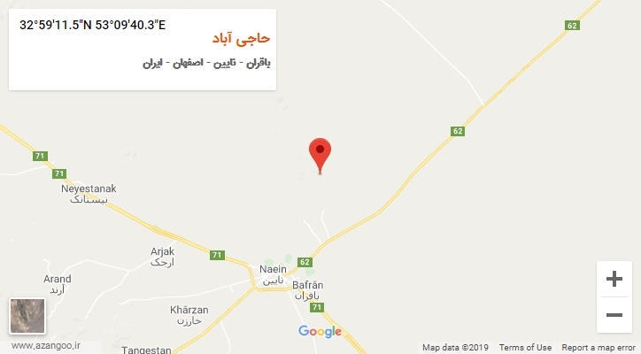 روستای حاجی آباد بر روی نقشه