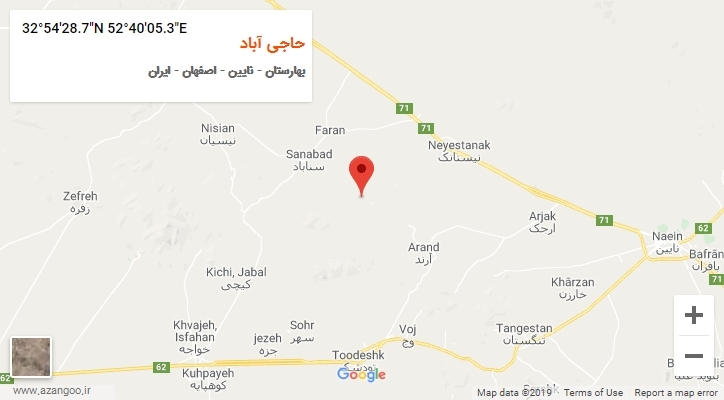 روستای حاجی آباد بر روی نقشه