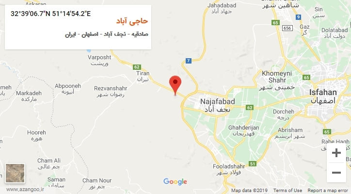 روستای حاجی آباد بر روی نقشه