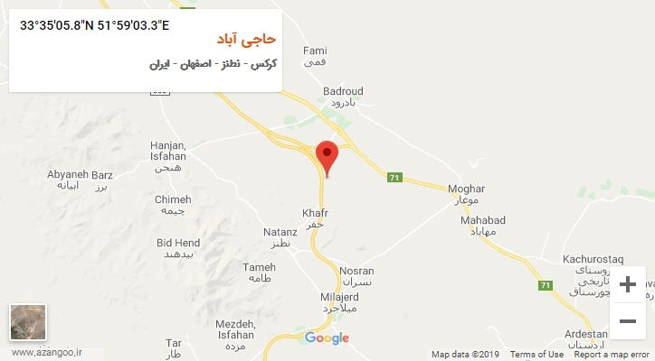 روستای حاجی آباد بر روی نقشه