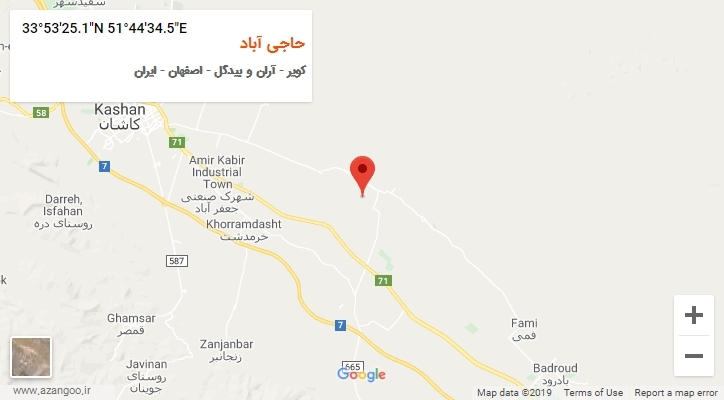 روستای حاجی آباد بر روی نقشه