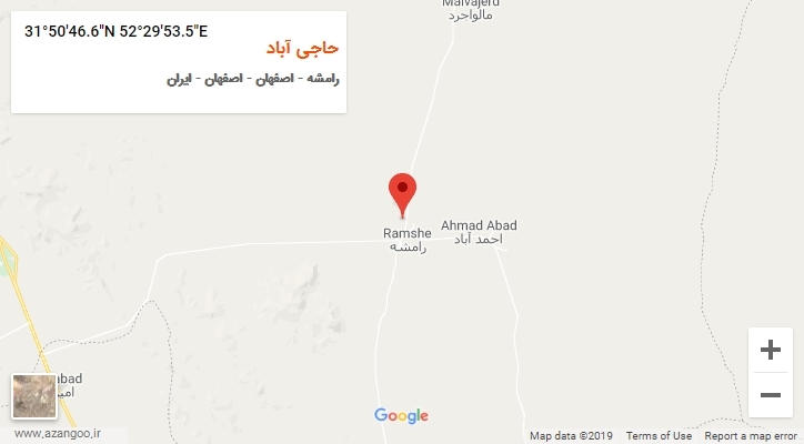 روستای حاجی آباد بر روی نقشه