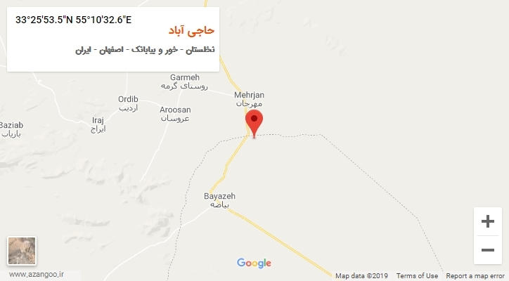 روستای حاجی آباد بر روی نقشه