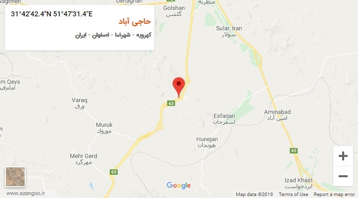 روستای حاجی آباد بر روی نقشه