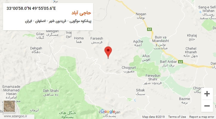 روستای حاجی آباد بر روی نقشه