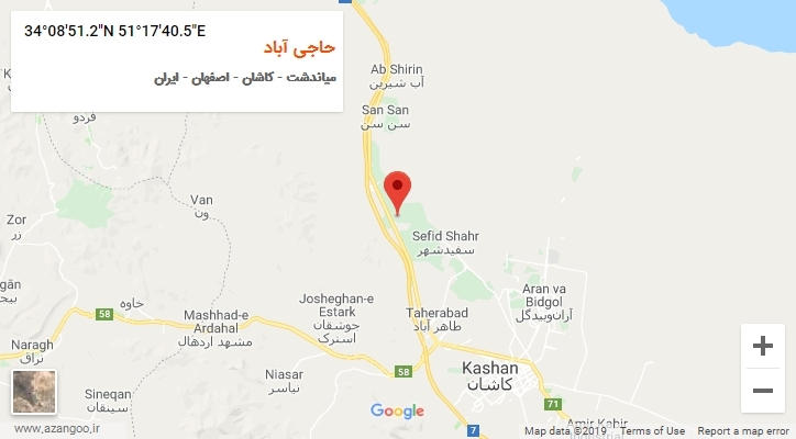 روستای حاجی آباد بر روی نقشه