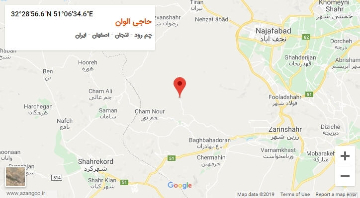 روستای حاجی الوان بر روی نقشه