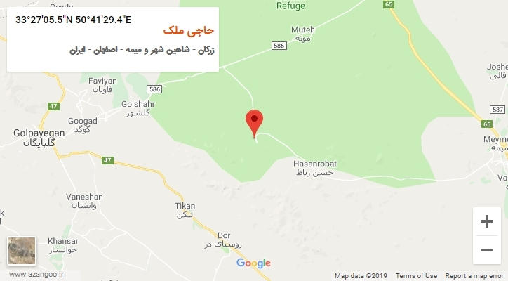 روستای حاجی ملک بر روی نقشه