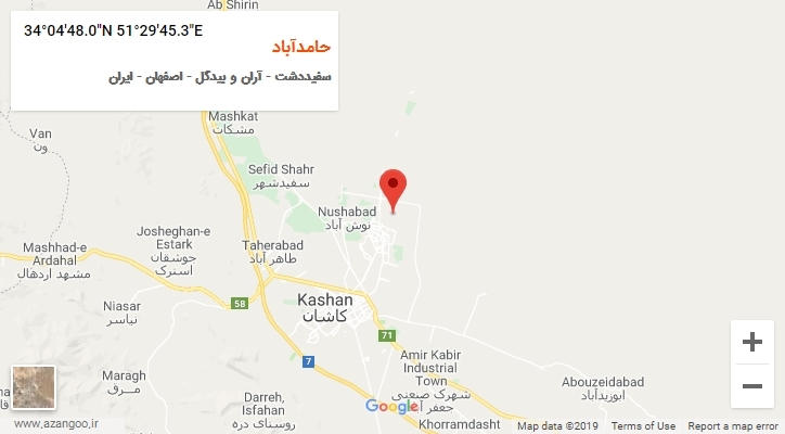 روستای حامدآباد بر روی نقشه