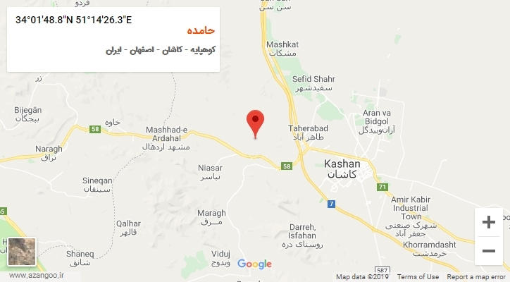 روستای حامده بر روی نقشه