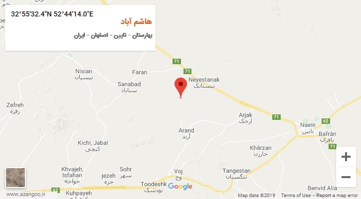 روستای هاشم آباد بر روی نقشه