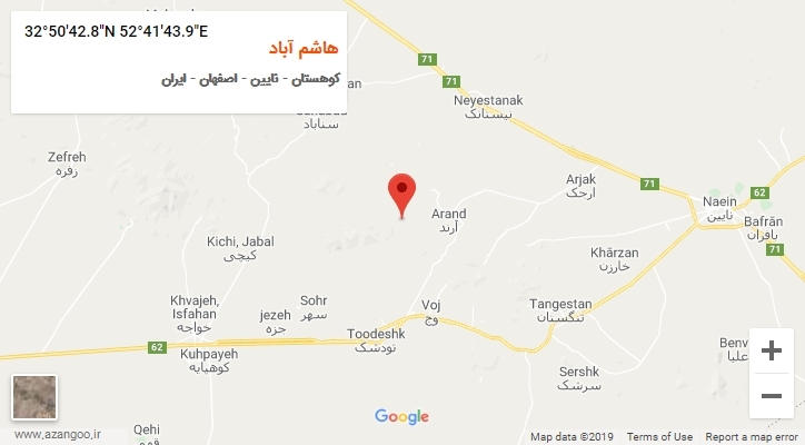 روستای هاشم آباد بر روی نقشه