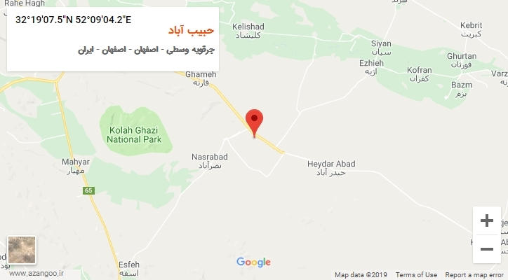 روستای حبیب آباد بر روی نقشه
