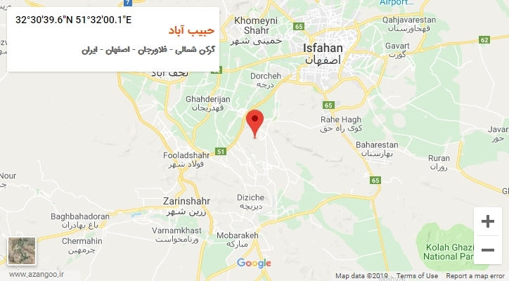 روستای حبیب آباد بر روی نقشه