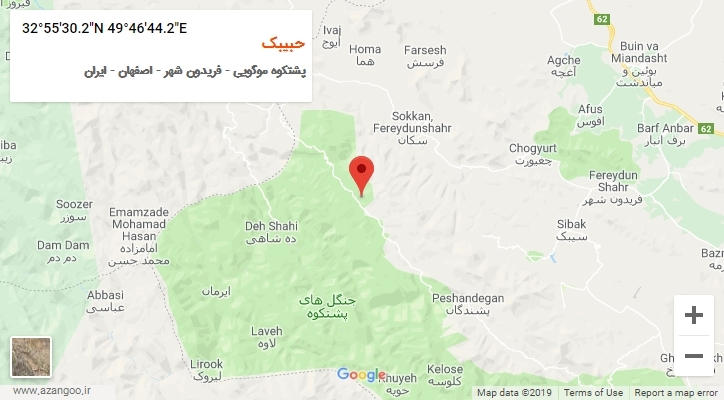 روستای حبیبک بر روی نقشه