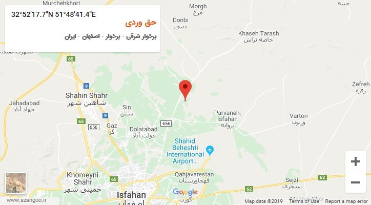 روستای حق وردی بر روی نقشه
