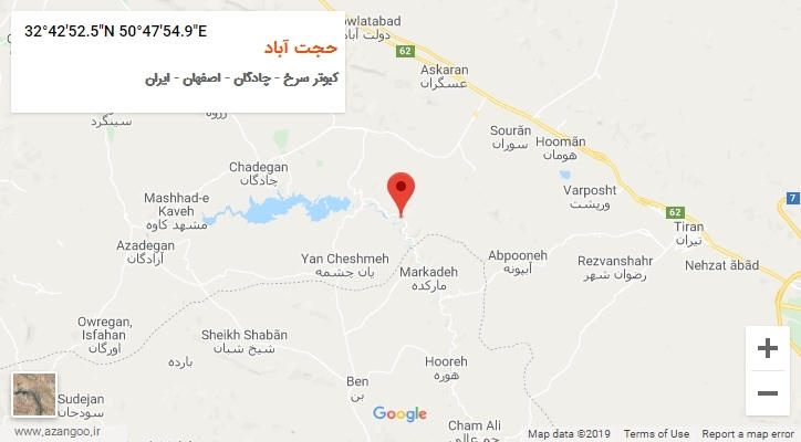 روستای حجت آباد بر روی نقشه