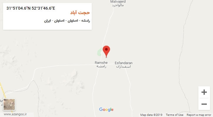 روستای حجت آباد بر روی نقشه