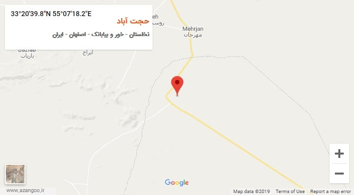 روستای حجت آباد بر روی نقشه