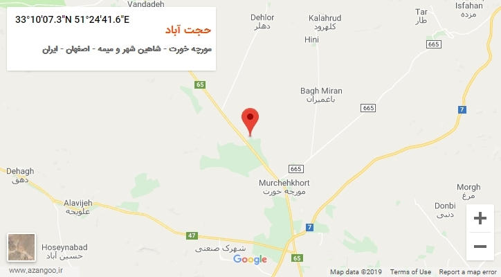 روستای حجت آباد بر روی نقشه
