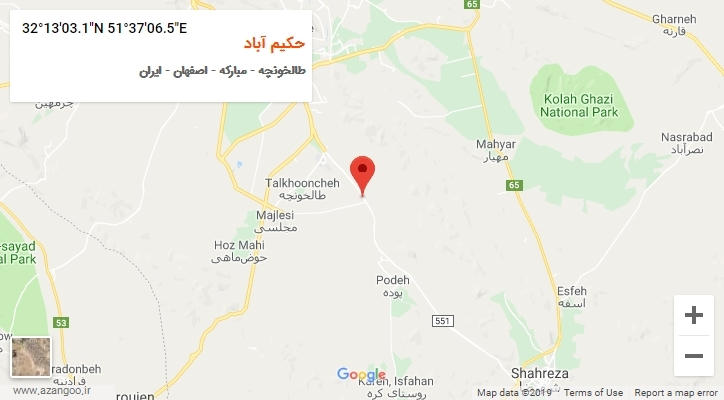 روستای حکیم آباد بر روی نقشه