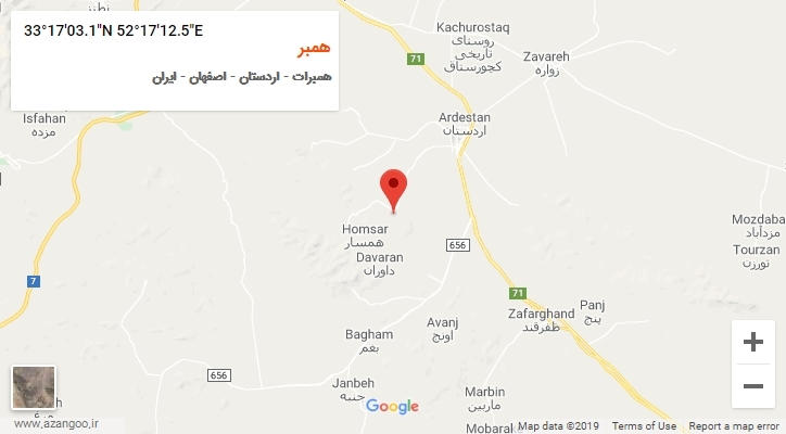 روستای همبر بر روی نقشه
