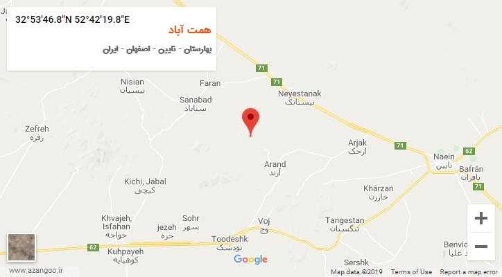 روستای همت آباد بر روی نقشه