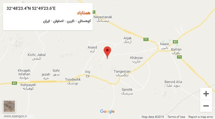 روستای همتاباد بر روی نقشه