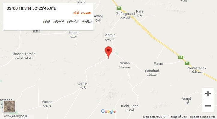 روستای همت آباد بر روی نقشه