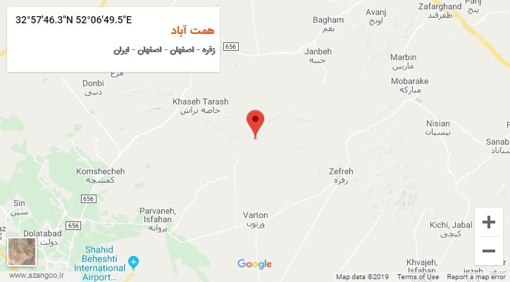 روستای همت آباد بر روی نقشه