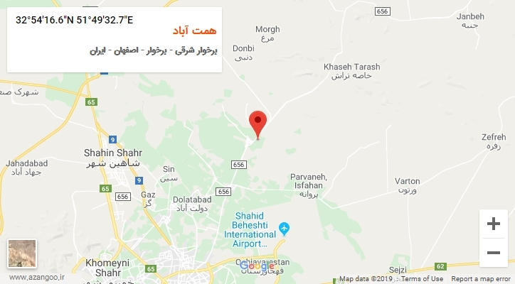 روستای همت آباد بر روی نقشه