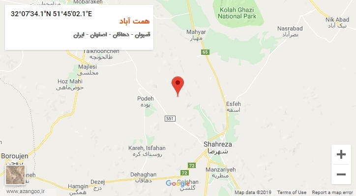 روستای همت آباد بر روی نقشه