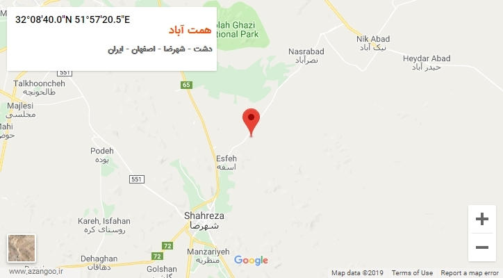 روستای همت آباد بر روی نقشه