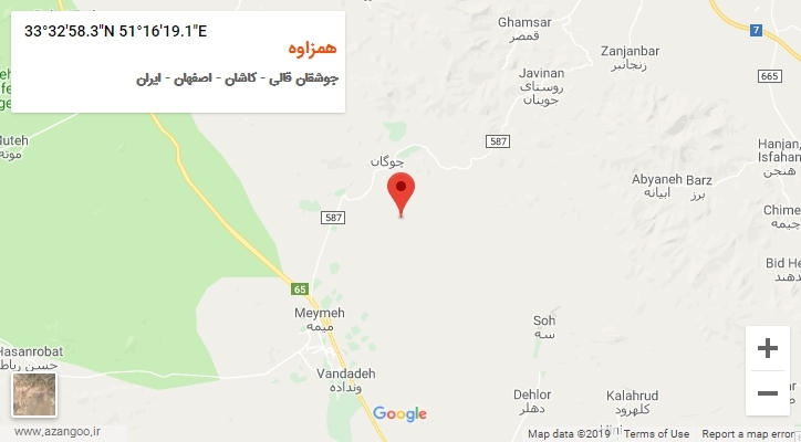 روستای همزاوه بر روی نقشه