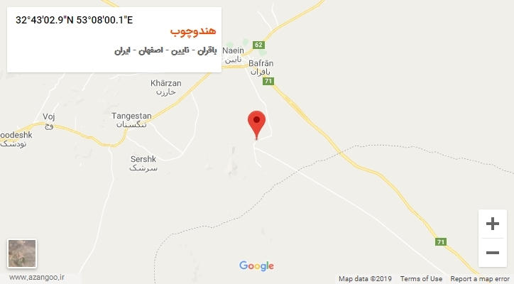 روستای هندوچوب بر روی نقشه