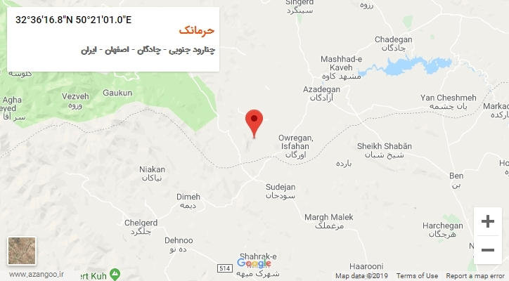 روستای حرمانک بر روی نقشه